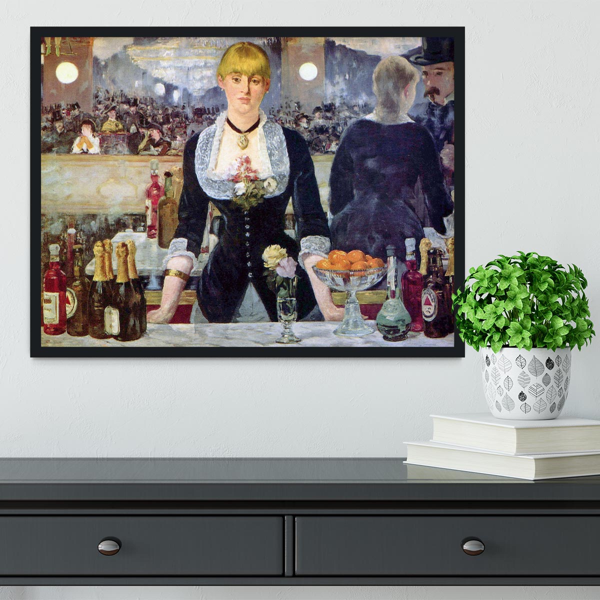 Bar in the Folies-Bergere by Manet Framed Print - Canvas Art Rocks - 2