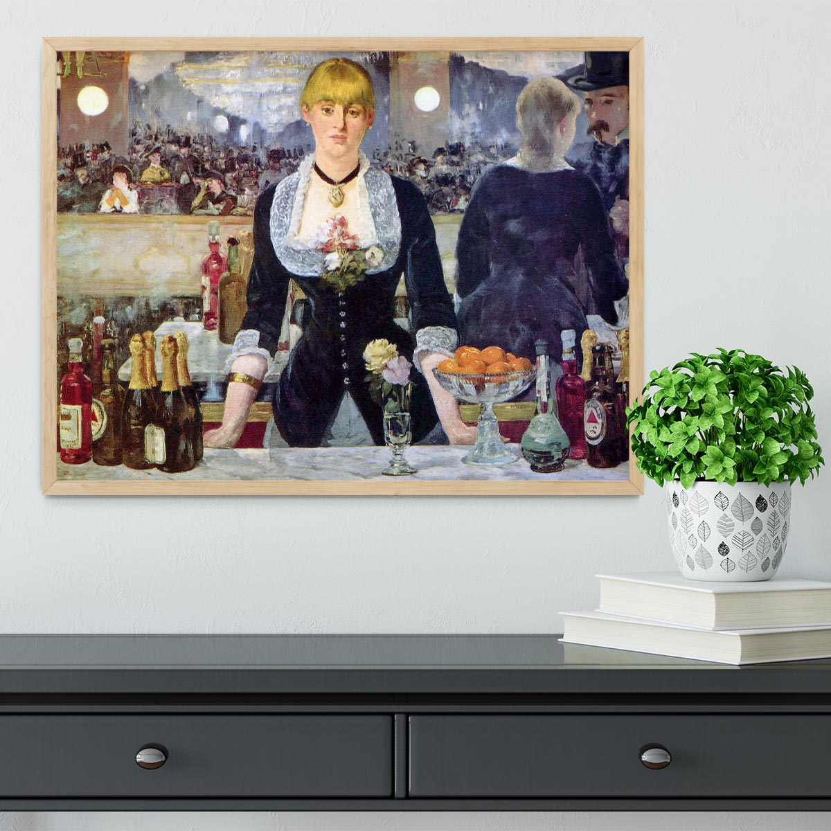 Bar in the Folies-Bergere by Manet Framed Print - Canvas Art Rocks - 4