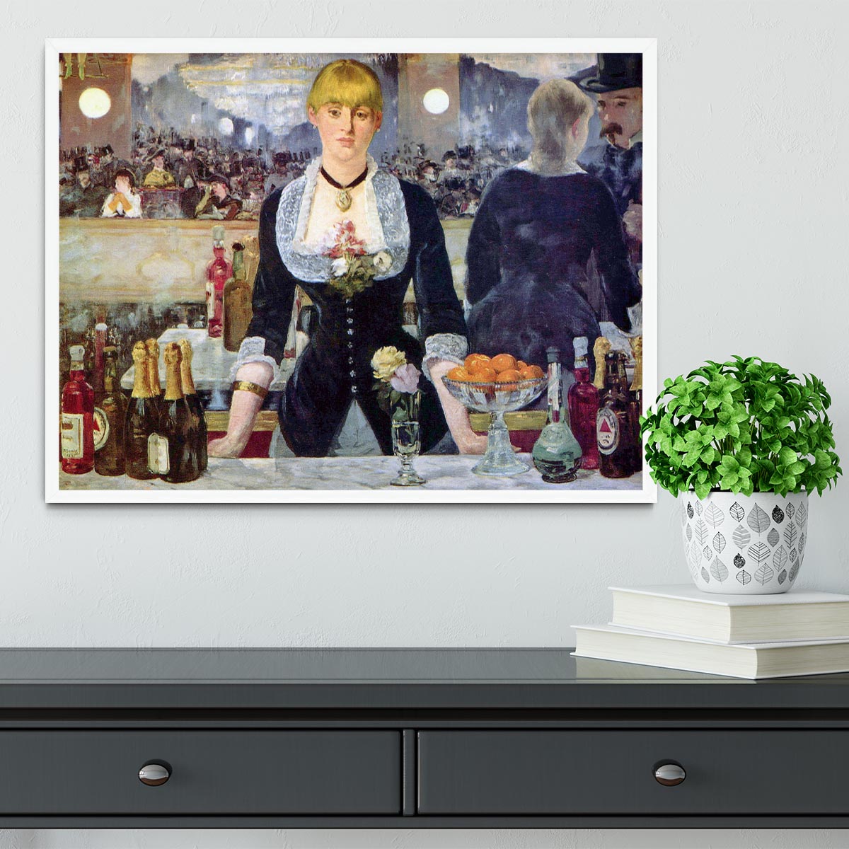 Bar in the Folies-Bergere by Manet Framed Print - Canvas Art Rocks -6