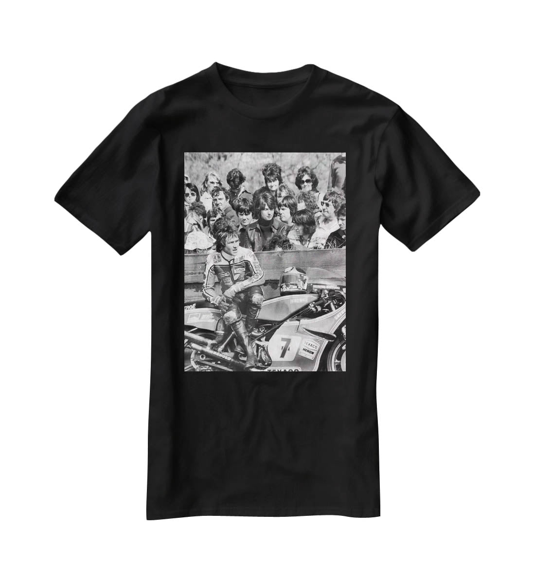 Barry Sheene motorcycle racer T-Shirt - Canvas Art Rocks - 1