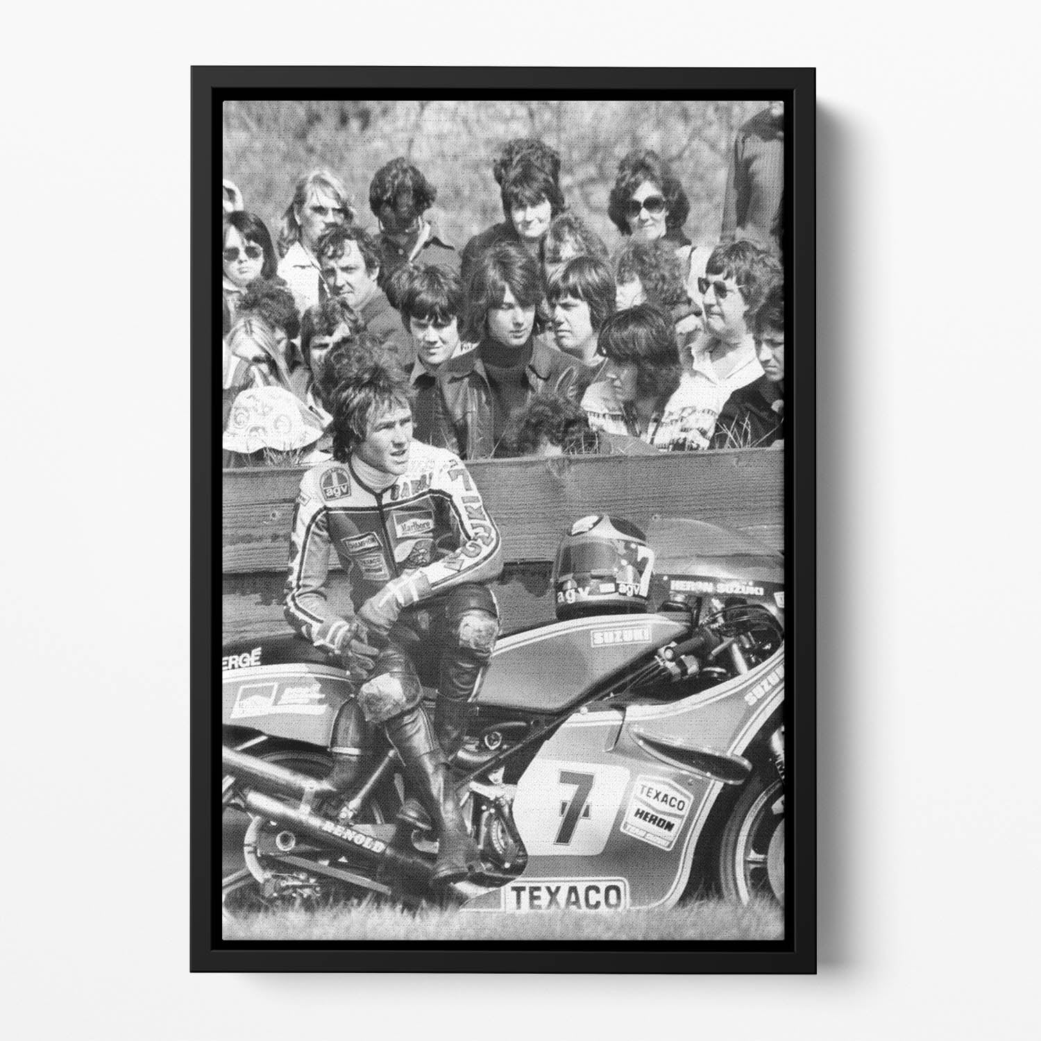 Barry Sheene motorcycle racer Floating Framed Canvas