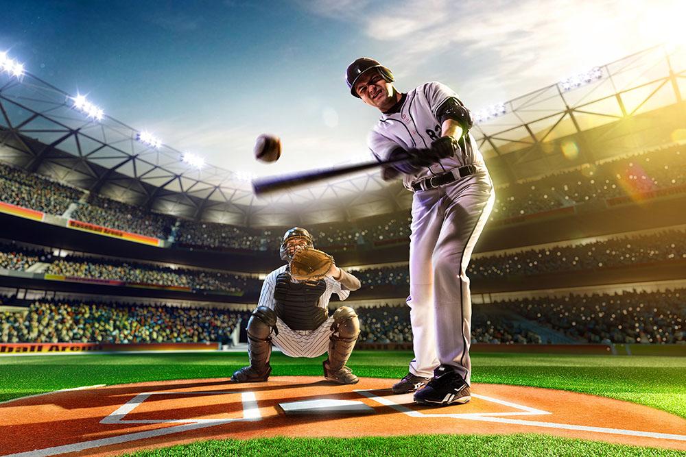 Baseball players Wall Mural Wallpaper - Canvas Art Rocks - 1