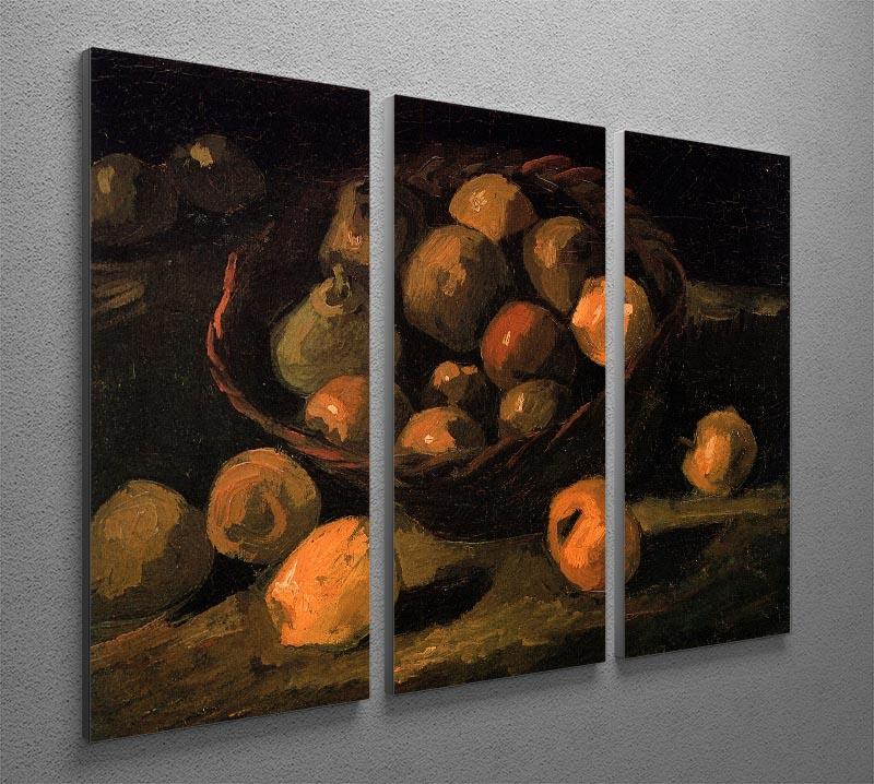 Basket of Apples by Van Gogh 3 Split Panel Canvas Print - Canvas Art Rocks - 4