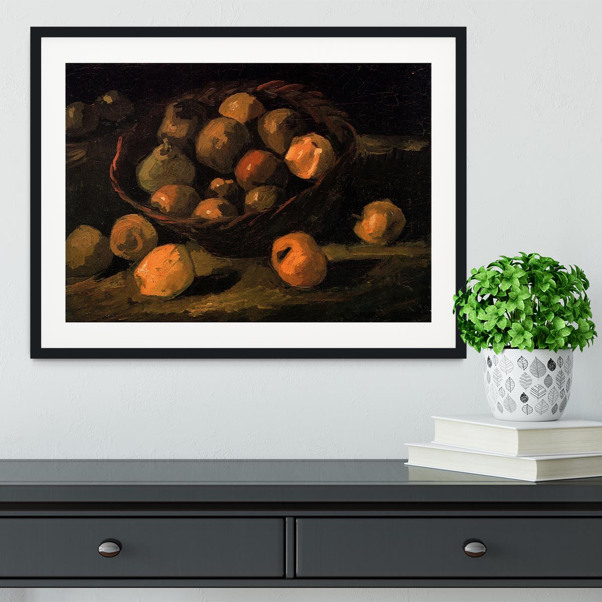 Basket of Apples by Van Gogh Framed Print - Canvas Art Rocks - 1