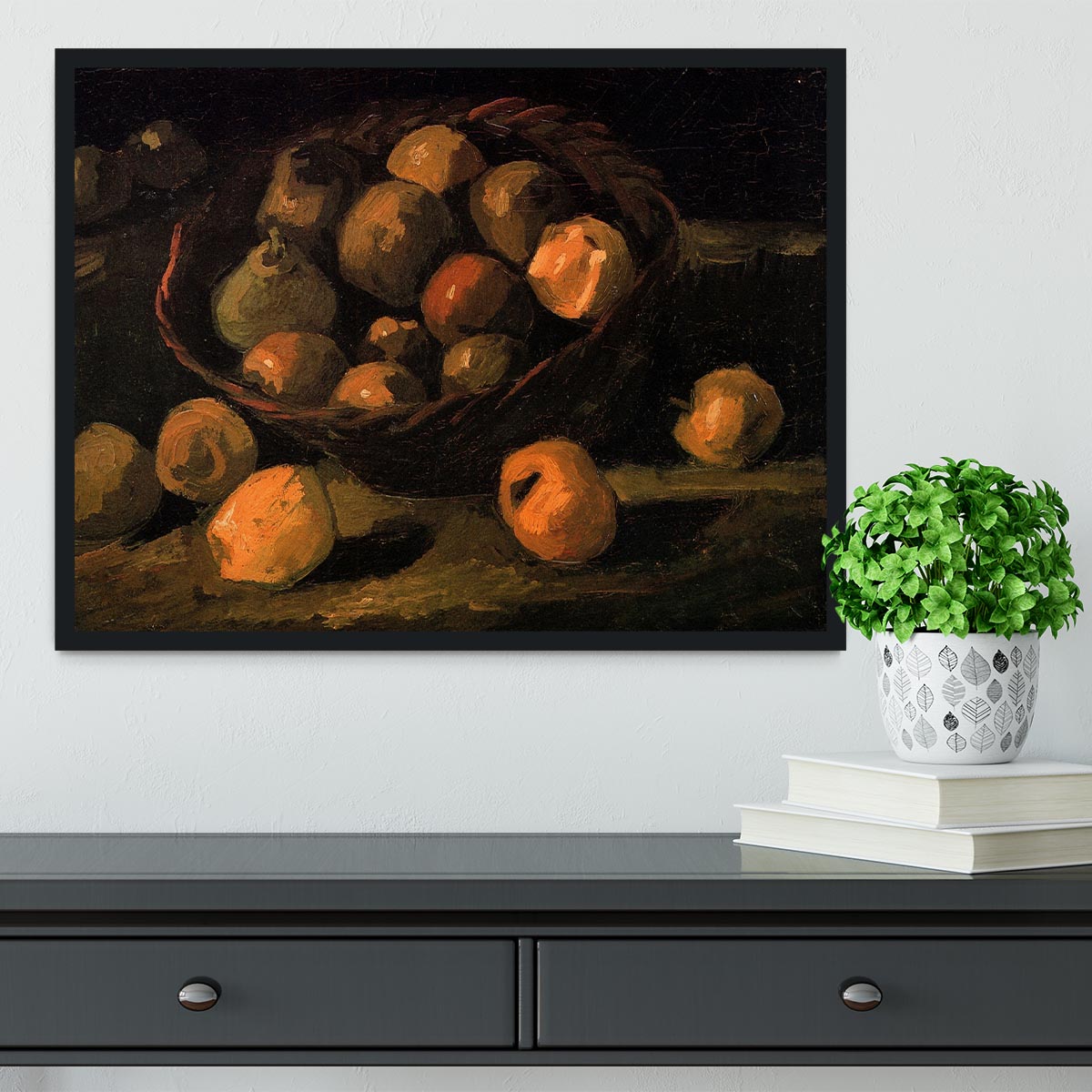 Basket of Apples by Van Gogh Framed Print - Canvas Art Rocks - 2