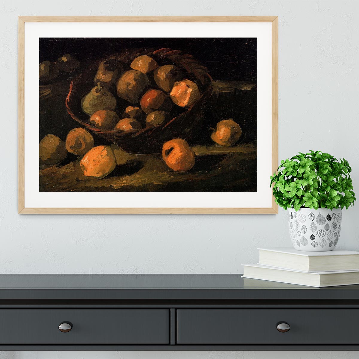 Basket of Apples by Van Gogh Framed Print - Canvas Art Rocks - 3