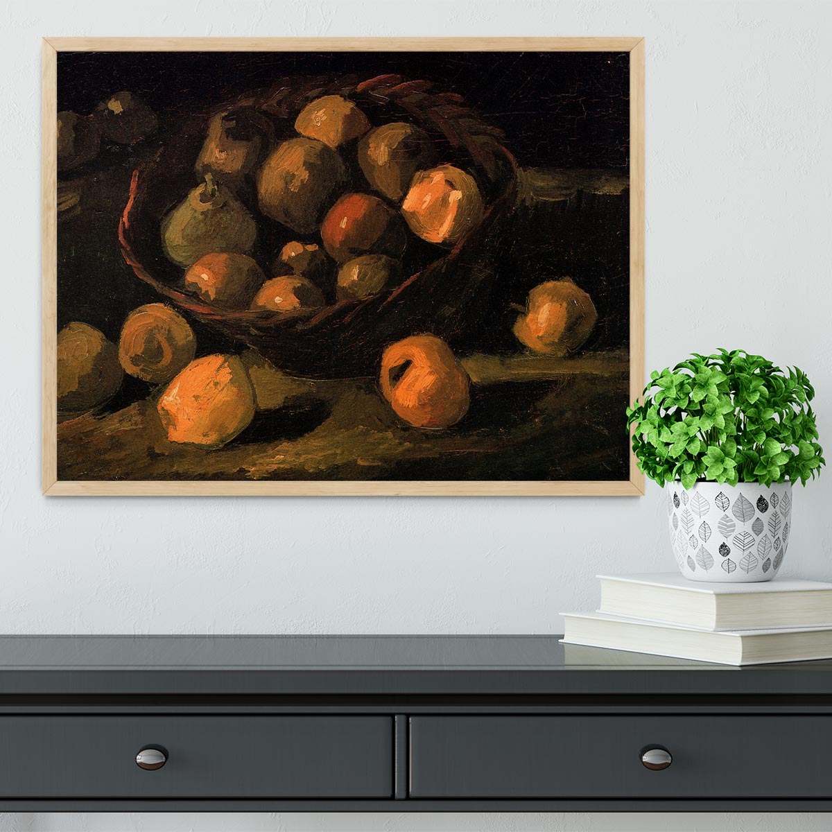 Basket of Apples by Van Gogh Framed Print - Canvas Art Rocks - 4