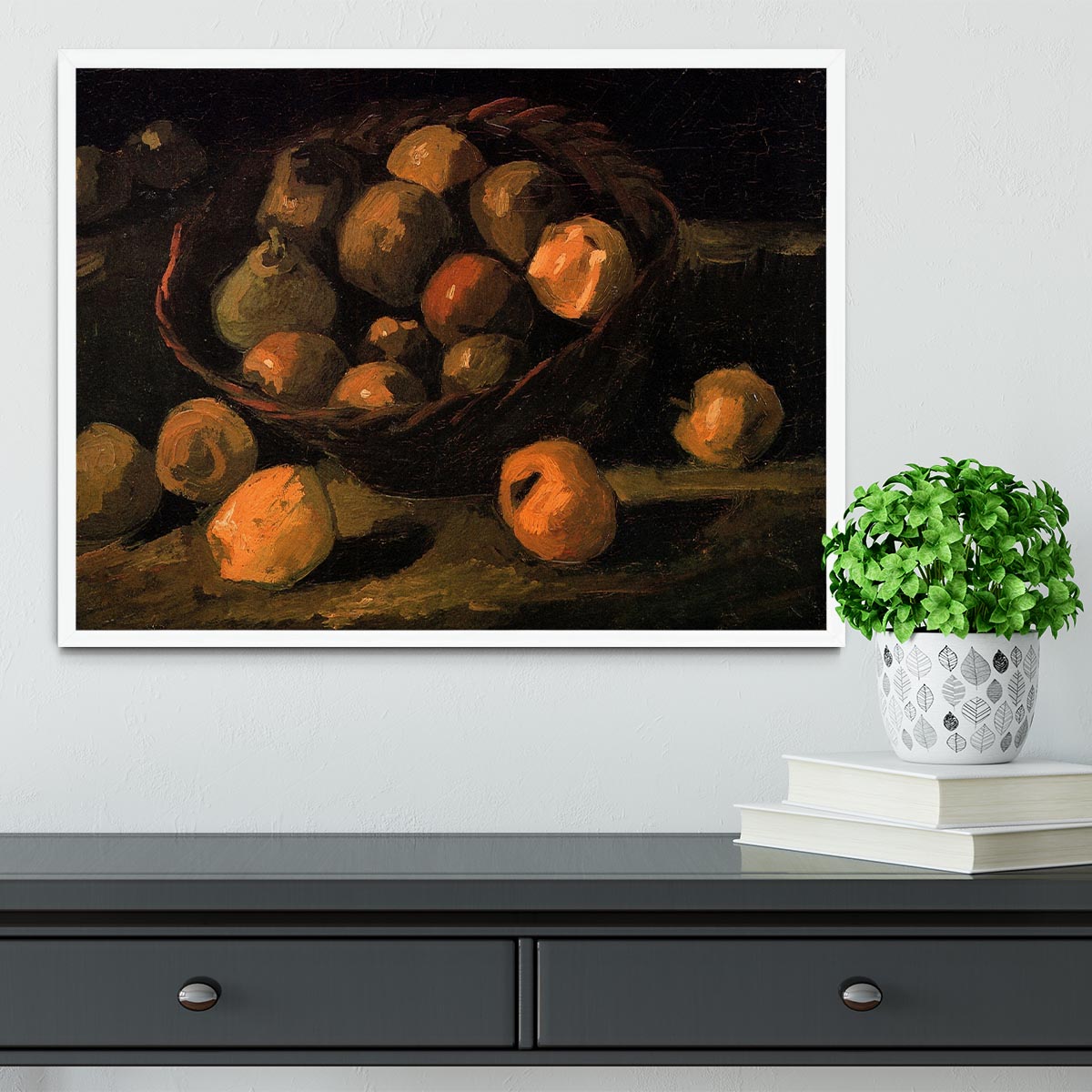Basket of Apples by Van Gogh Framed Print - Canvas Art Rocks -6
