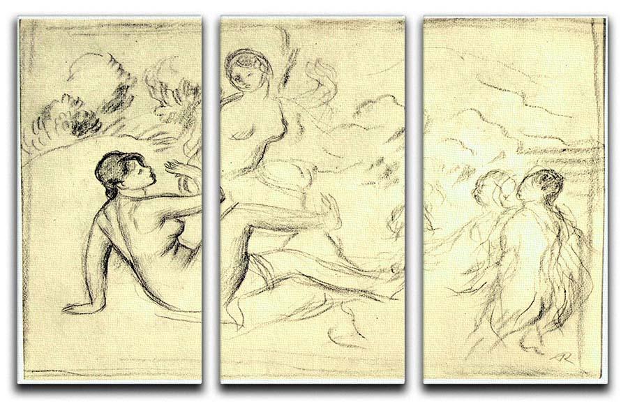 Bather 2 by Renoir 3 Split Panel Canvas Print - Canvas Art Rocks - 1