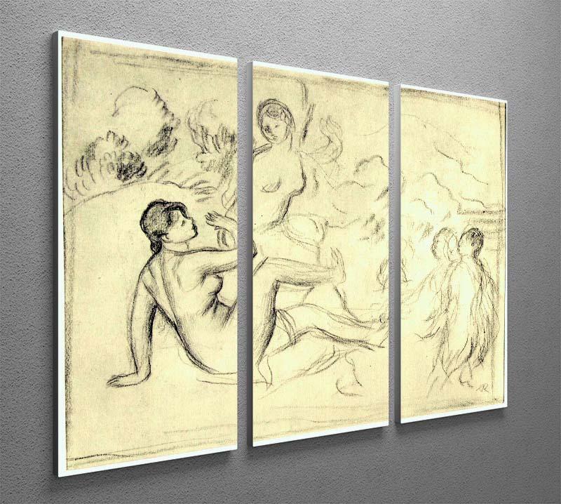 Bather 2 by Renoir 3 Split Panel Canvas Print - Canvas Art Rocks - 2