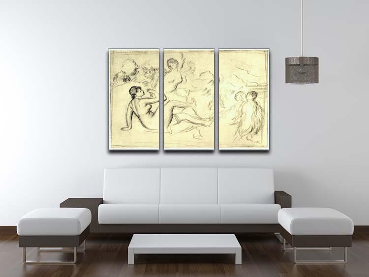 Bather 2 by Renoir 3 Split Panel Canvas Print - Canvas Art Rocks - 3