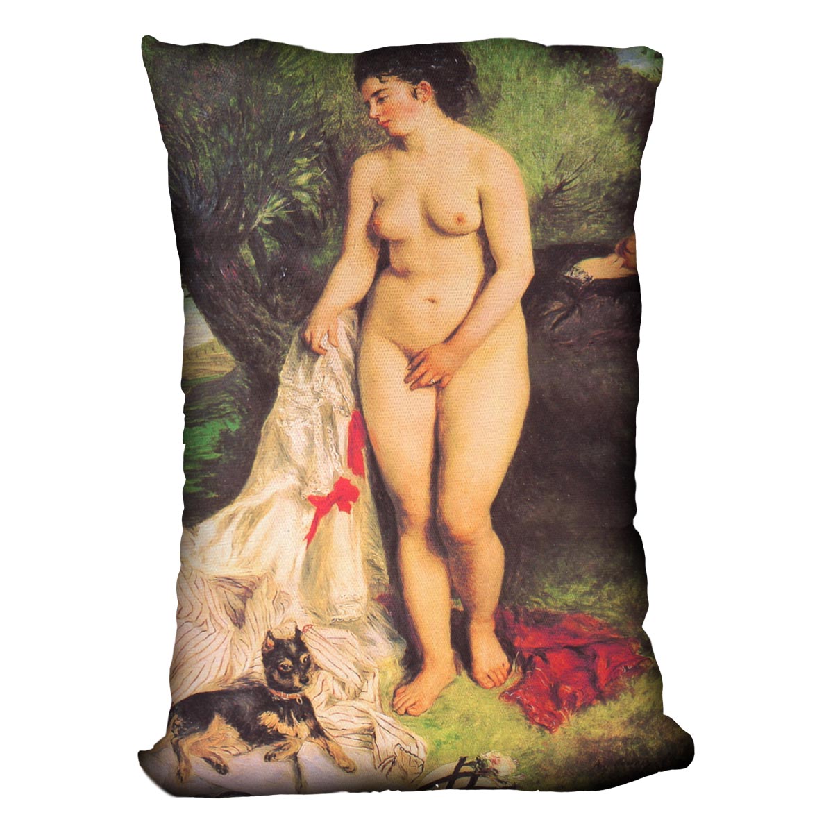 Bather with a Terrier by Renoir Cushion