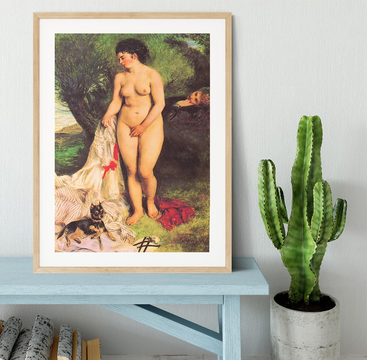 Bather with a Terrier by Renoir Framed Print - Canvas Art Rocks - 3
