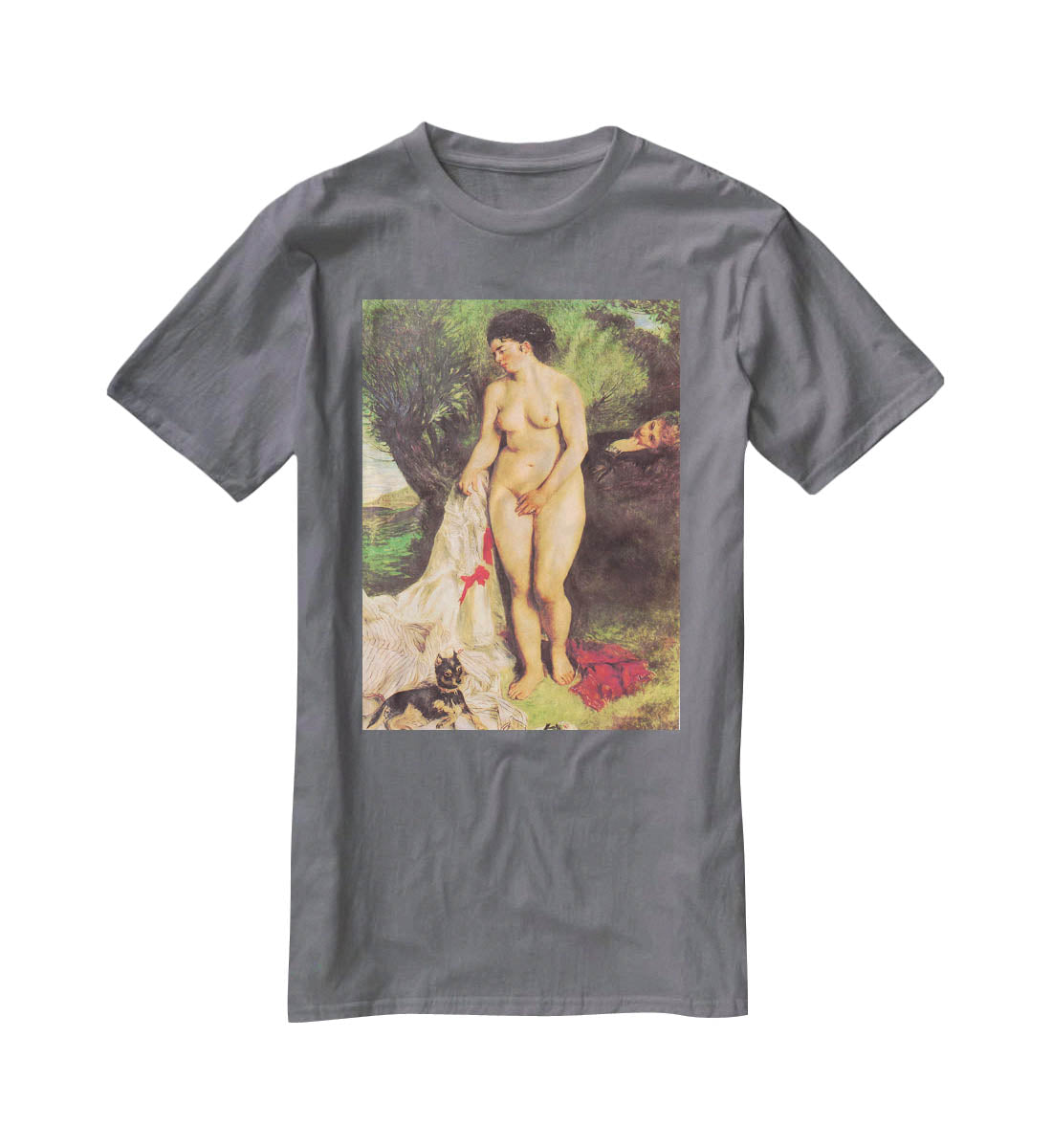 Bather with a Terrier by Renoir T-Shirt - Canvas Art Rocks - 3