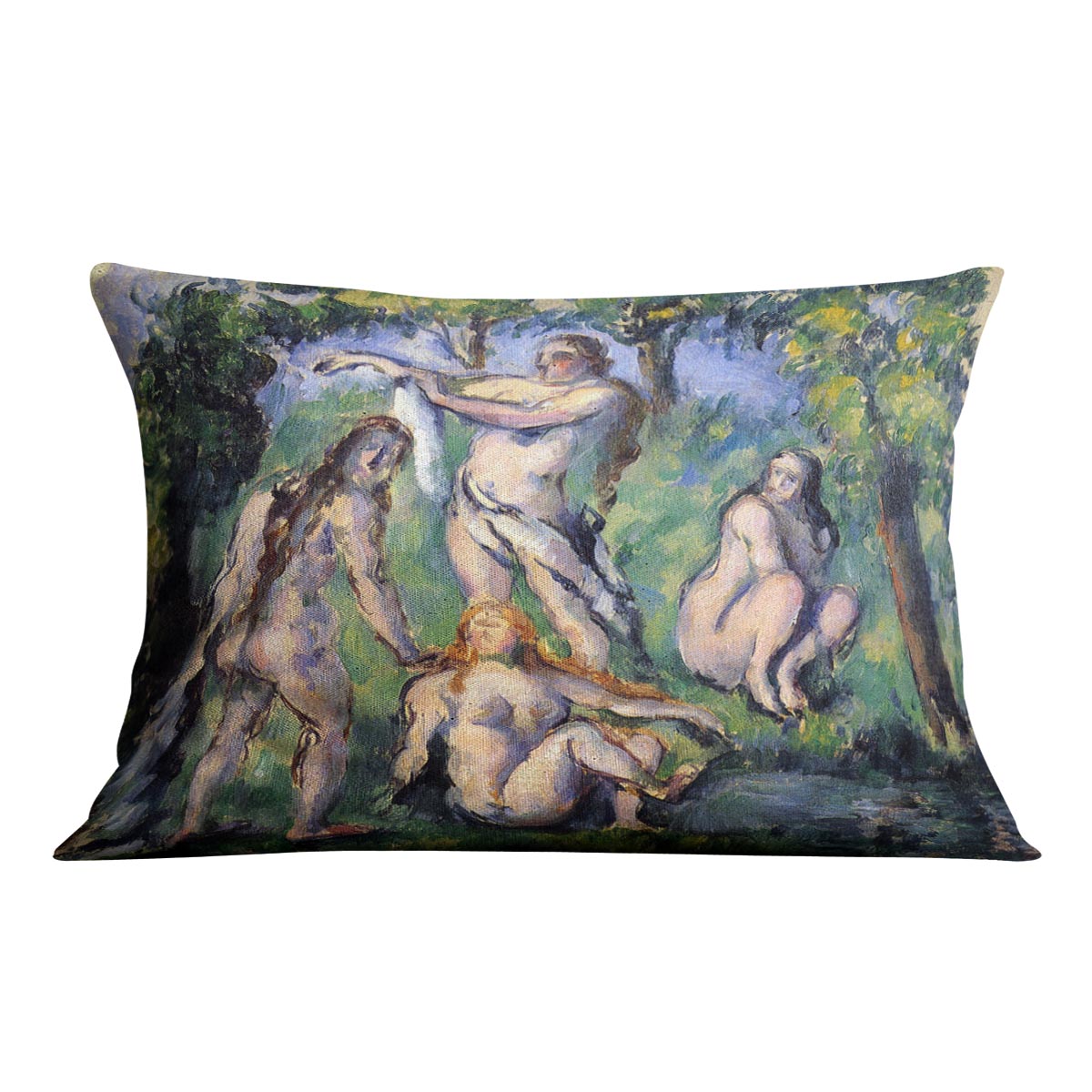 Bathers 2 by Cezanne Cushion