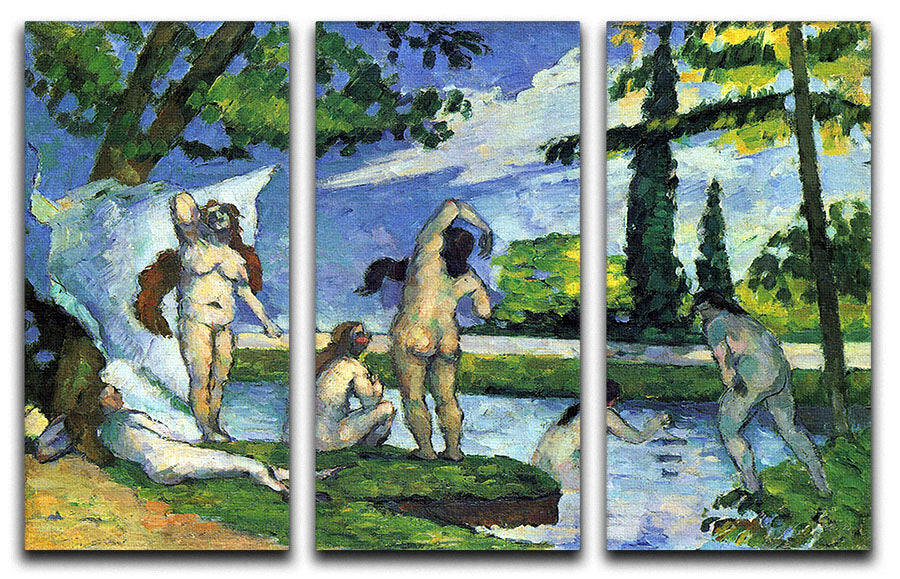 Bathers 4 by Cezanne 3 Split Panel Canvas Print - Canvas Art Rocks - 1