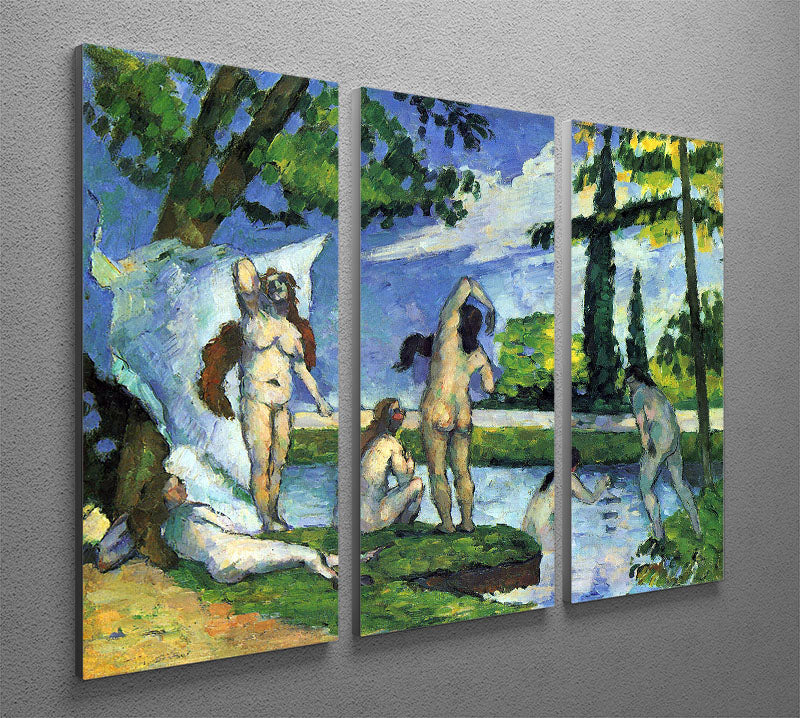 Bathers 4 by Cezanne 3 Split Panel Canvas Print - Canvas Art Rocks - 2