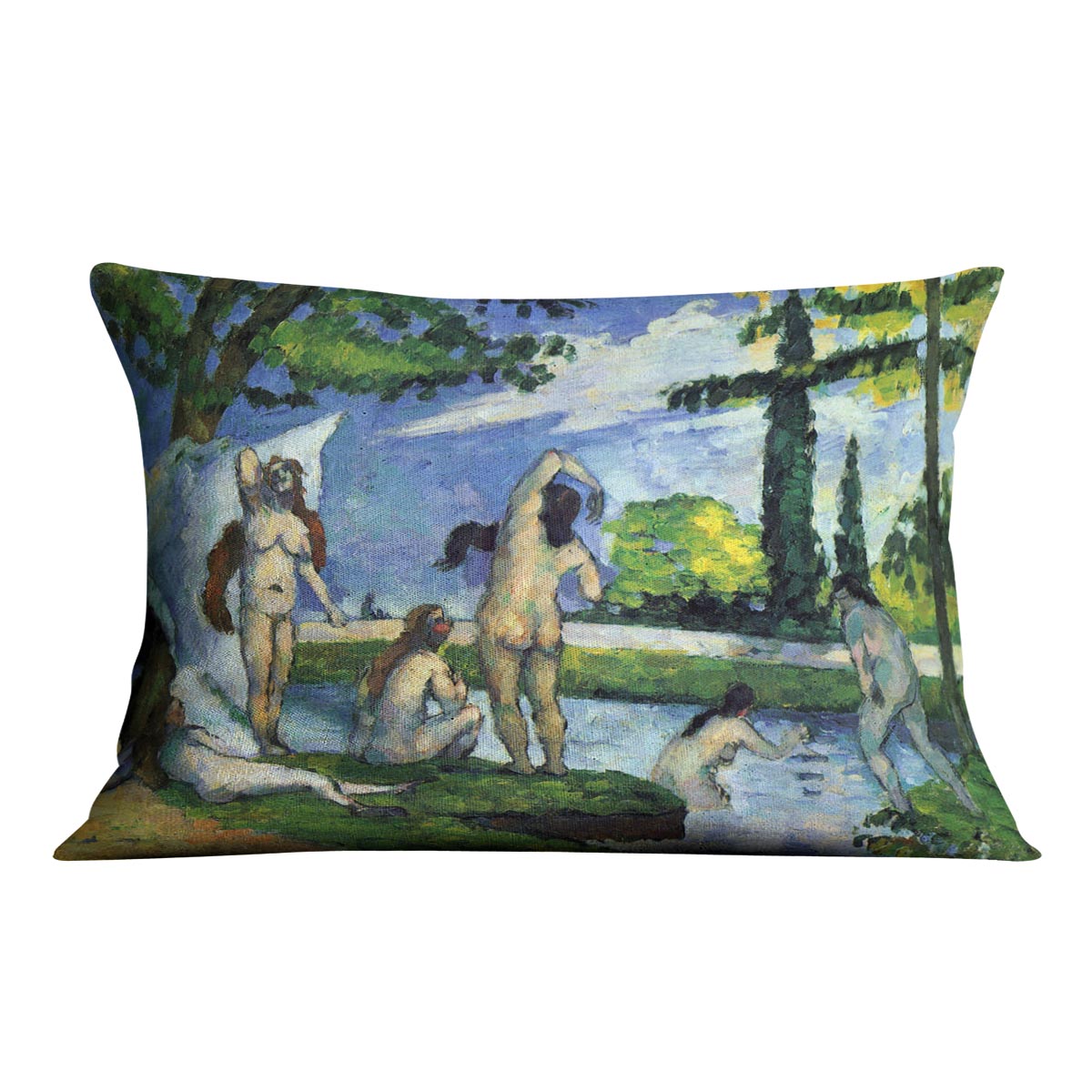 Bathers 4 by Cezanne Cushion