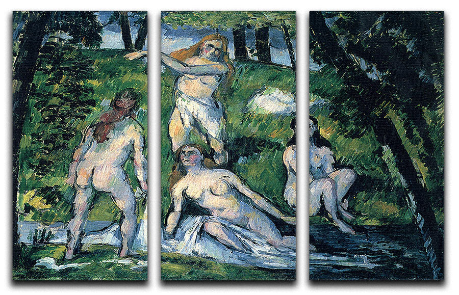Bathers by Cezanne 3 Split Panel Canvas Print - Canvas Art Rocks - 1