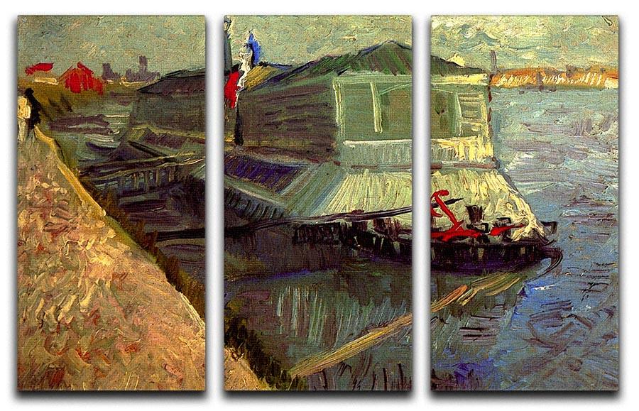 Bathing Float on the Seine at Asniere by Van Gogh 3 Split Panel Canvas Print - Canvas Art Rocks - 4