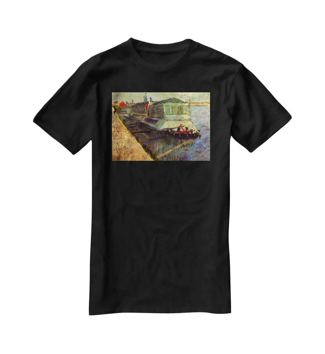 Bathing Float on the Seine at Asniere by Van Gogh T-Shirt - Canvas Art Rocks - 1