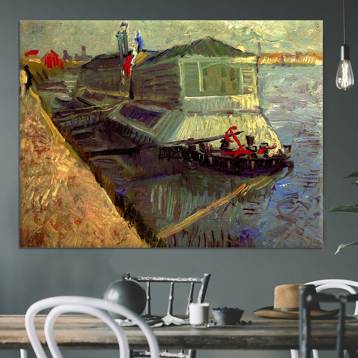 Bathing Float on the Seine at Asniere by Van Gogh Canvas Print or Poster - Canvas Art Rocks - 3