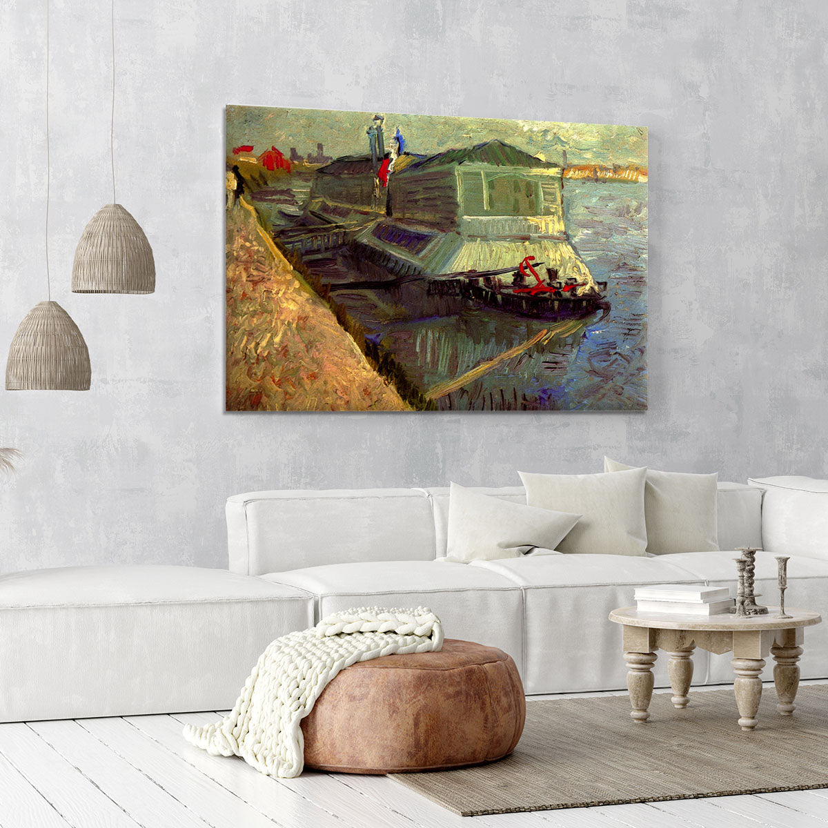 Bathing Float on the Seine at Asniere by Van Gogh Canvas Print or Poster - Canvas Art Rocks - 6