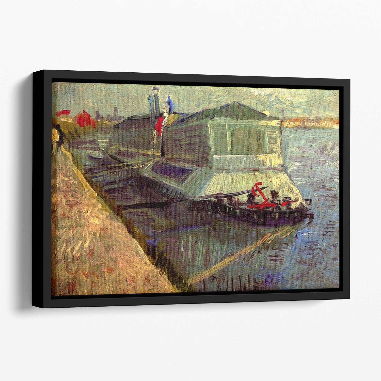 Bathing Float on the Seine at Asniere by Van Gogh Floating Framed Canvas
