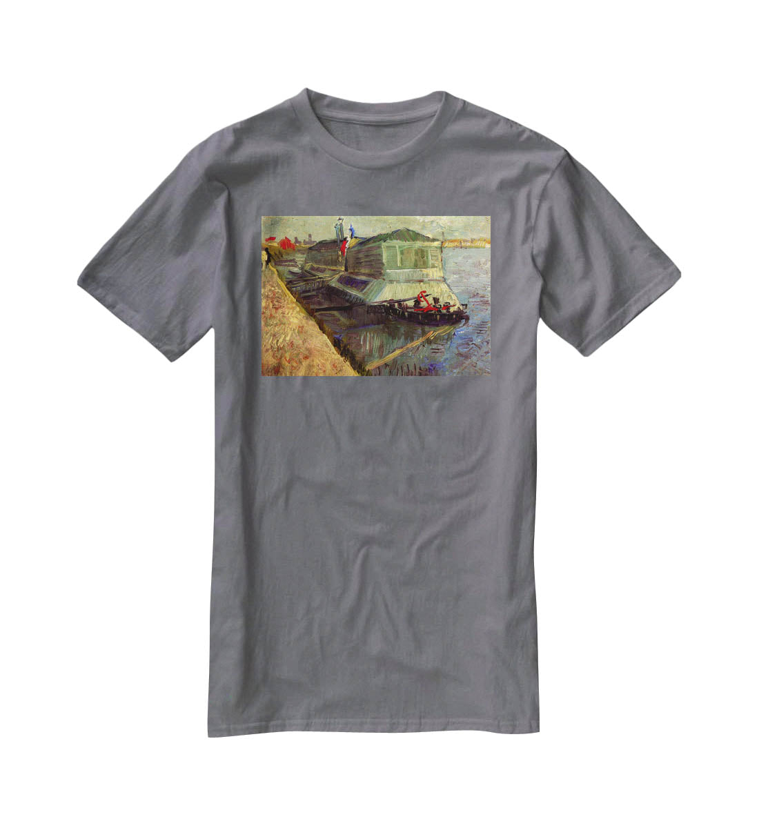 Bathing Float on the Seine at Asniere by Van Gogh T-Shirt - Canvas Art Rocks - 3