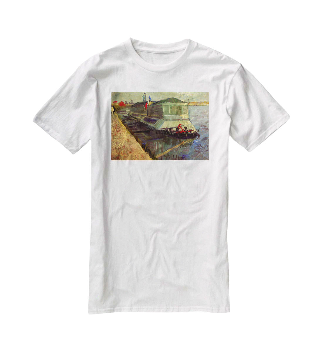 Bathing Float on the Seine at Asniere by Van Gogh T-Shirt - Canvas Art Rocks - 5