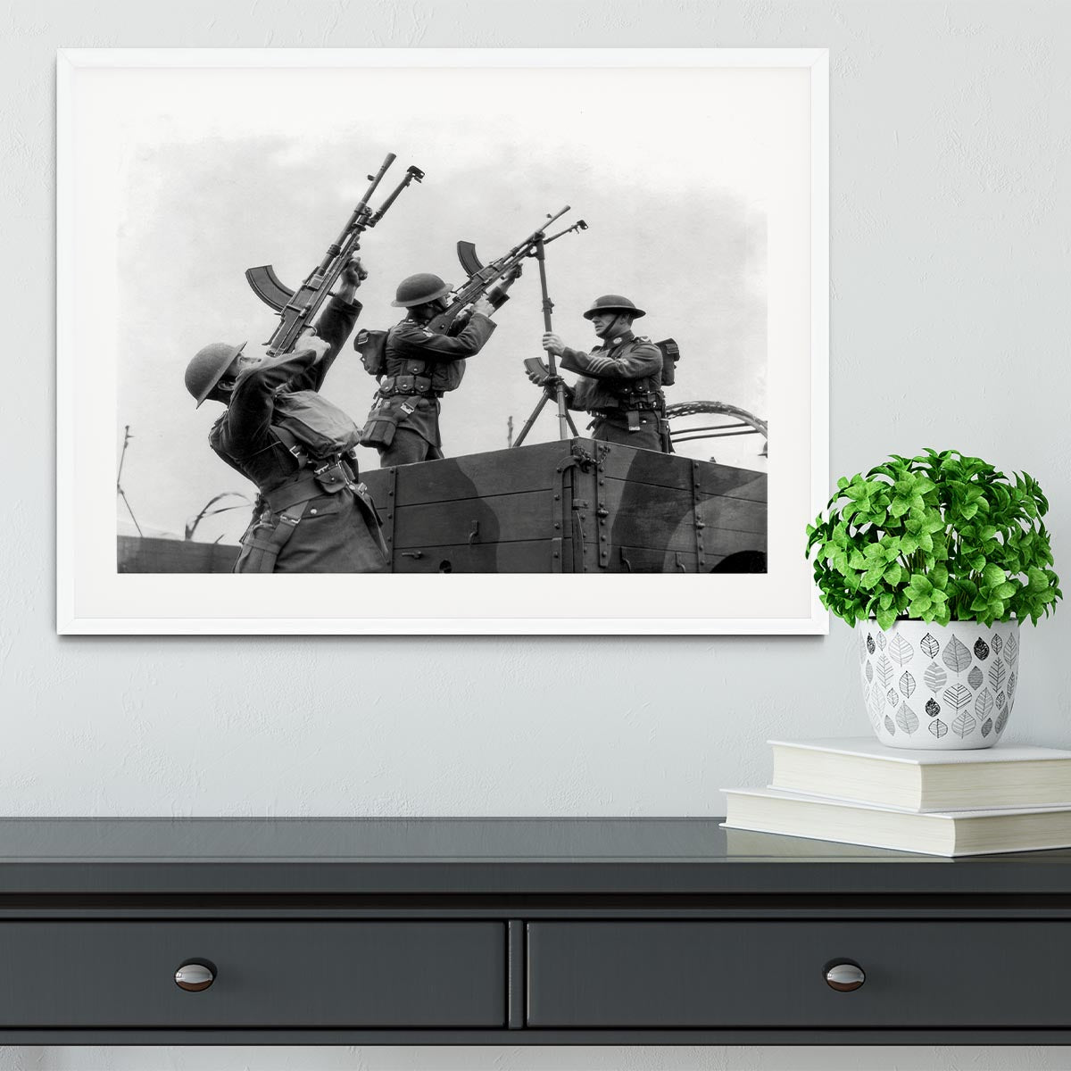 Battalion with anti-aircraft guns Framed Print - Canvas Art Rocks - 5