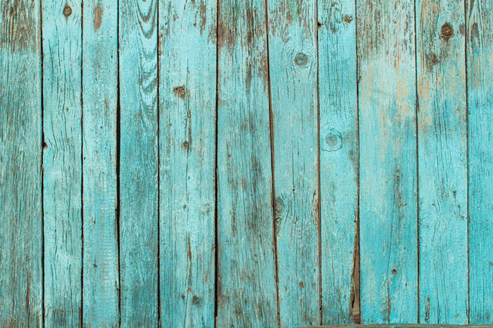 Battered old wooden blue Wall Mural Wallpaper