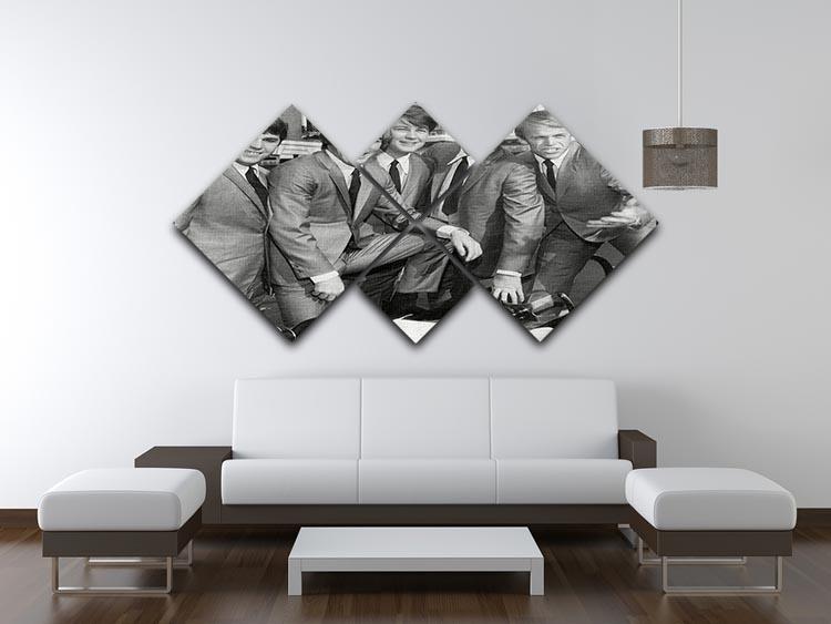 Beach Boys in suits 4 Square Multi Panel Canvas - Canvas Art Rocks - 3