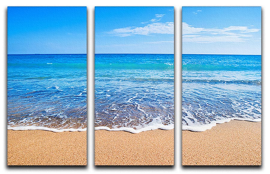 Beach Waves 3 Split Panel Canvas Print - Canvas Art Rocks - 1