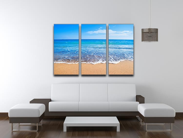 Beach Waves 3 Split Panel Canvas Print - Canvas Art Rocks - 3