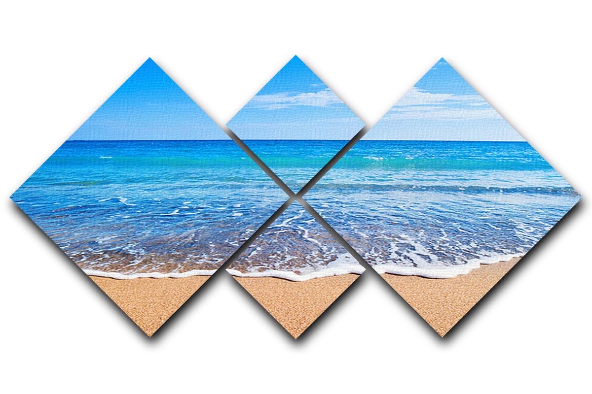 Beach Waves 4 Square Multi Panel Canvas - Canvas Art Rocks - 1