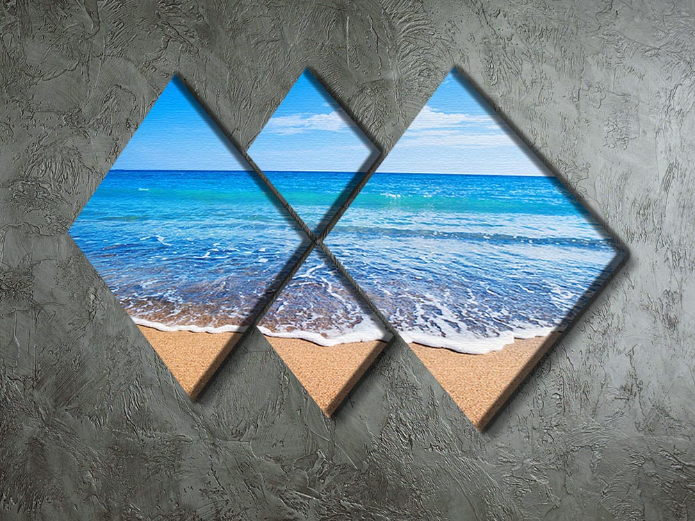 Beach Waves 4 Square Multi Panel Canvas - Canvas Art Rocks - 2