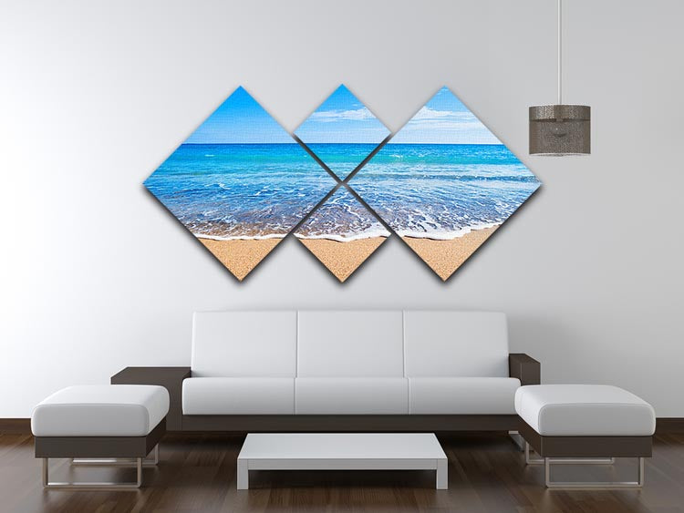 Beach Waves 4 Square Multi Panel Canvas - Canvas Art Rocks - 3
