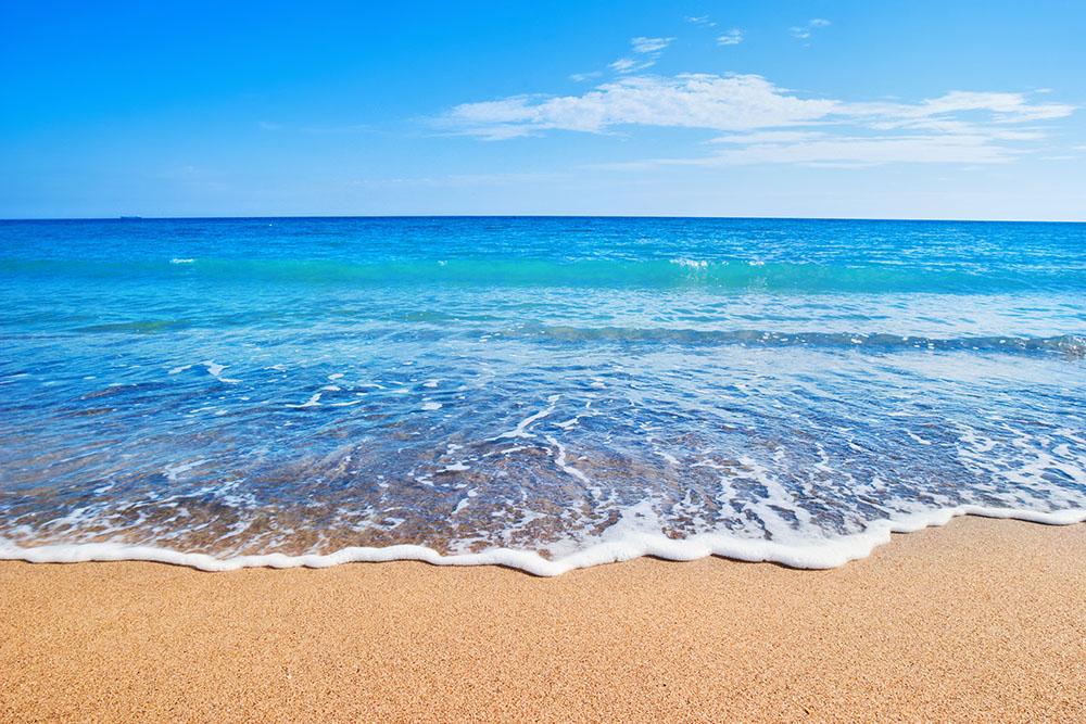 Beach Waves Wall Mural Wallpaper - Canvas Art Rocks - 1