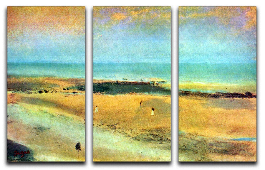 Beach at low tide 1 by Degas 3 Split Panel Canvas Print - Canvas Art Rocks - 1
