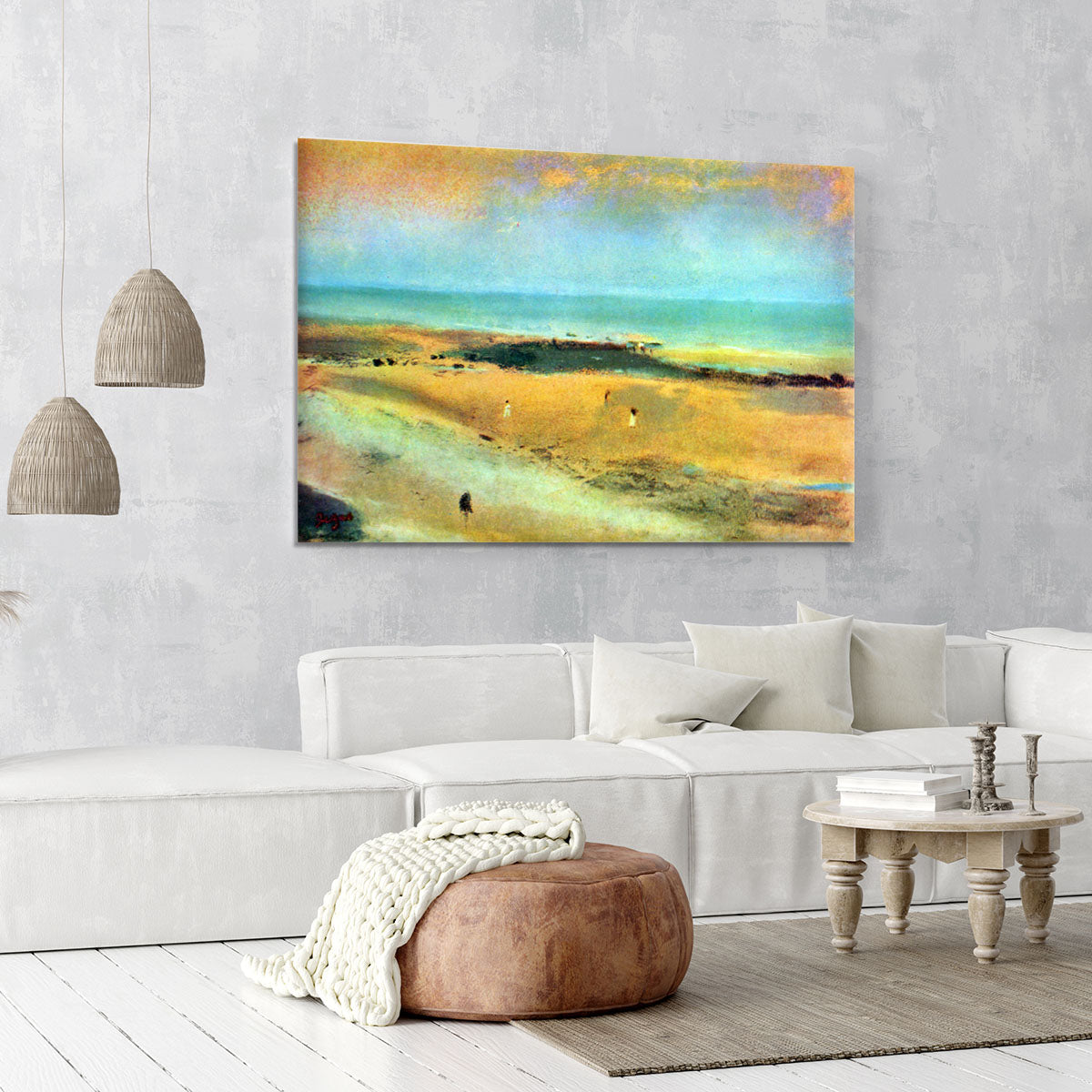 Beach at low tide 1 by Degas Canvas Print or Poster - Canvas Art Rocks - 6