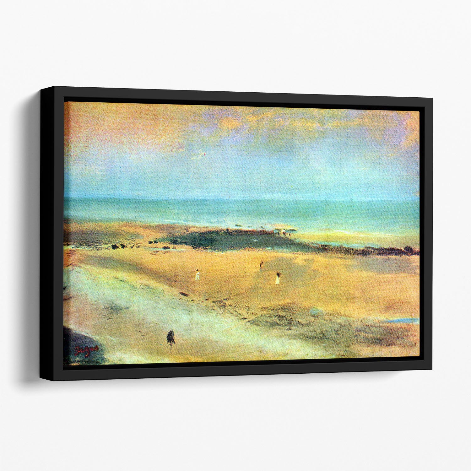 Beach at low tide 1 by Degas Floating Framed Canvas