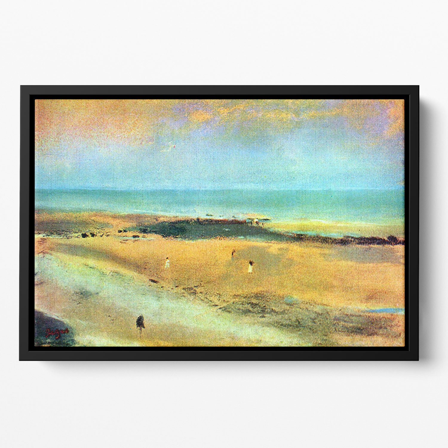 Beach at low tide 1 by Degas Floating Framed Canvas