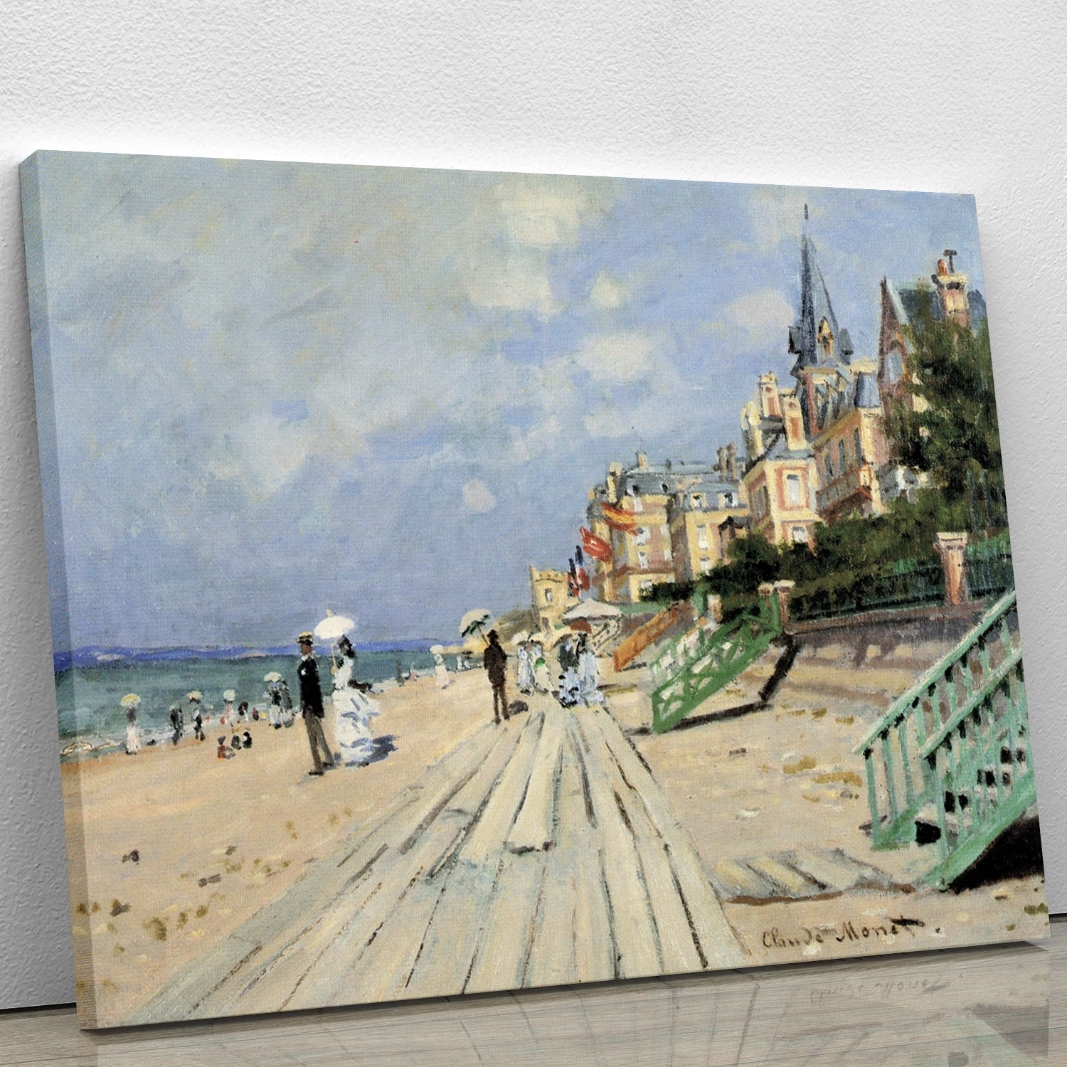 Beach at trouville by Monet Canvas Print or Poster - Canvas Art Rocks - 1
