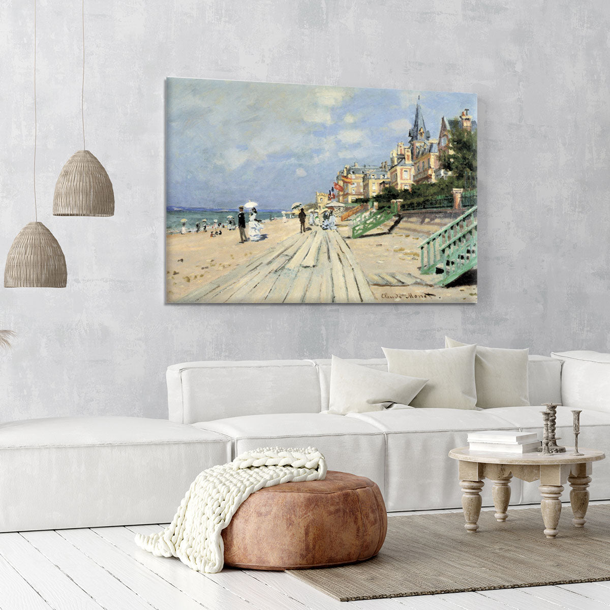 Beach at trouville by Monet Canvas Print or Poster - Canvas Art Rocks - 6