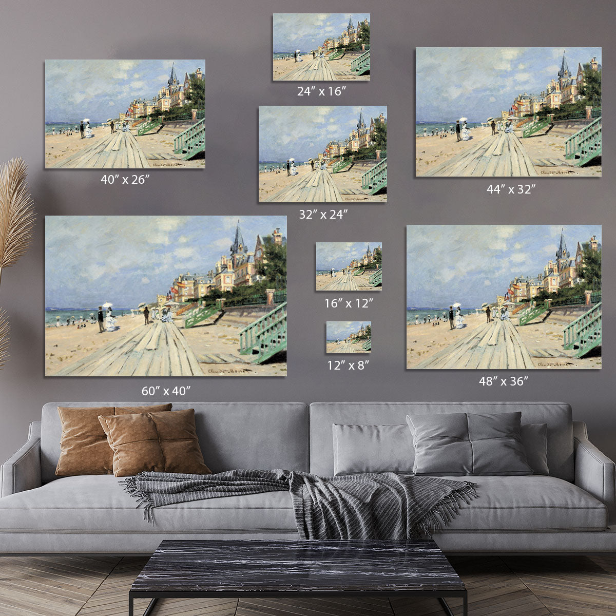 Beach at trouville by Monet Canvas Print or Poster - Canvas Art Rocks - 7