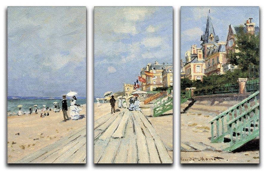 Beach at trouville by Monet Split Panel Canvas Print - Canvas Art Rocks - 4