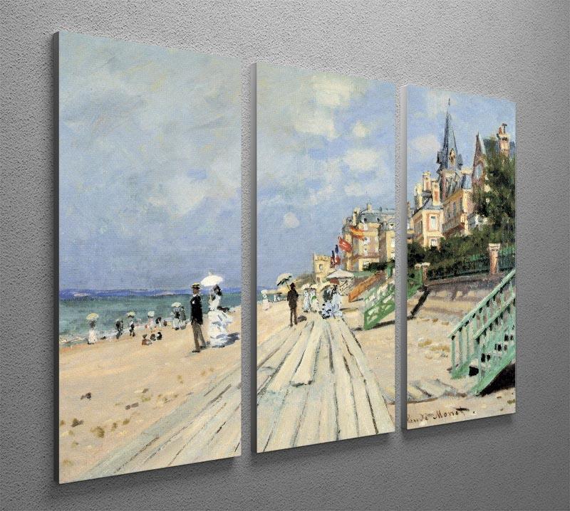 Beach at trouville by Monet Split Panel Canvas Print - Canvas Art Rocks - 4