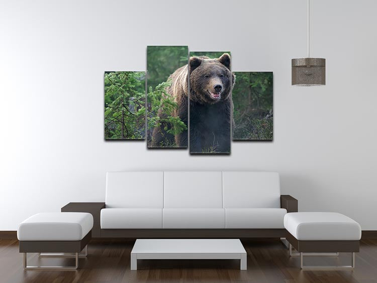 Bear in forest 4 Split Panel Canvas - Canvas Art Rocks - 3
