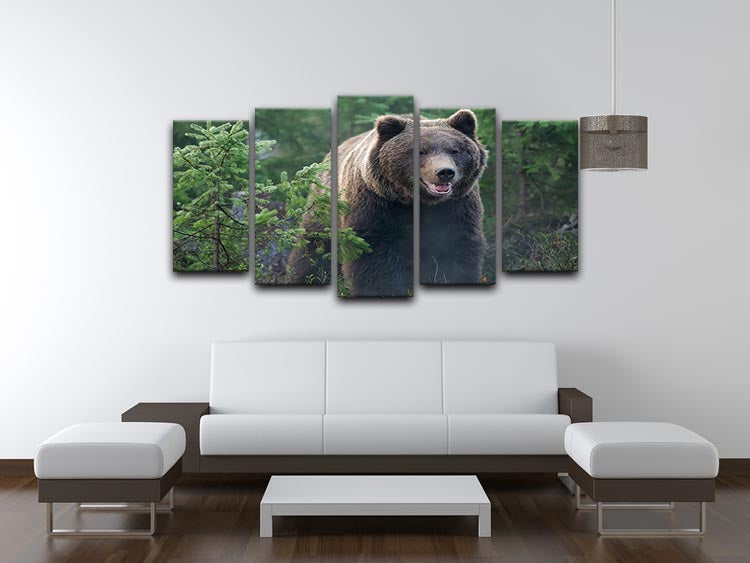 Bear in forest 5 Split Panel Canvas - Canvas Art Rocks - 3